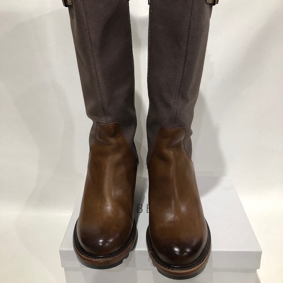 Sorel Lux Leather Wedged Boots Brown Side Zippers - Picture 10 of 16